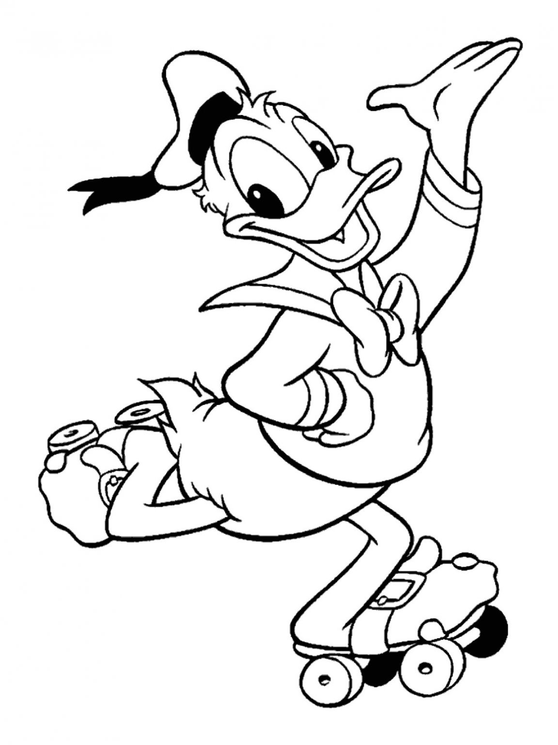 Coloriage Donald A Imprimer Donald Roulettes Coloriage Donald