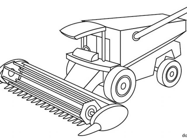 Coloriage De Moissonneuse Dessin Imprimer Une Moissonneuse Batteuse