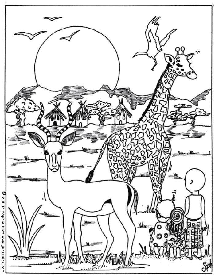 Coloriage Girafe d Afrique Pour colorier le coloriage Girafe d Afrique directement sur ta tablette ou ton ordinateur rien de plus simple la machine