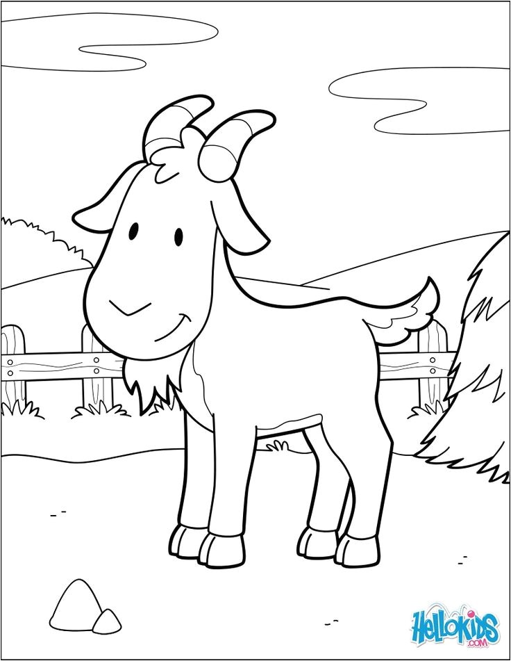 Coloriage des animaux de la ferme la ch¨vre Un joli dessin pour les enfants