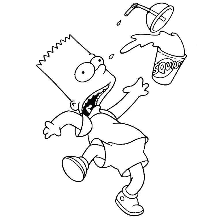 Coloriage les Simpson Bart a Imprimer Gratuit