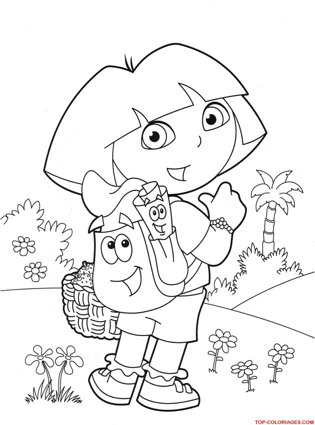 Coloriage Dora et sakado et dessin   colorier Dora et sakado avec