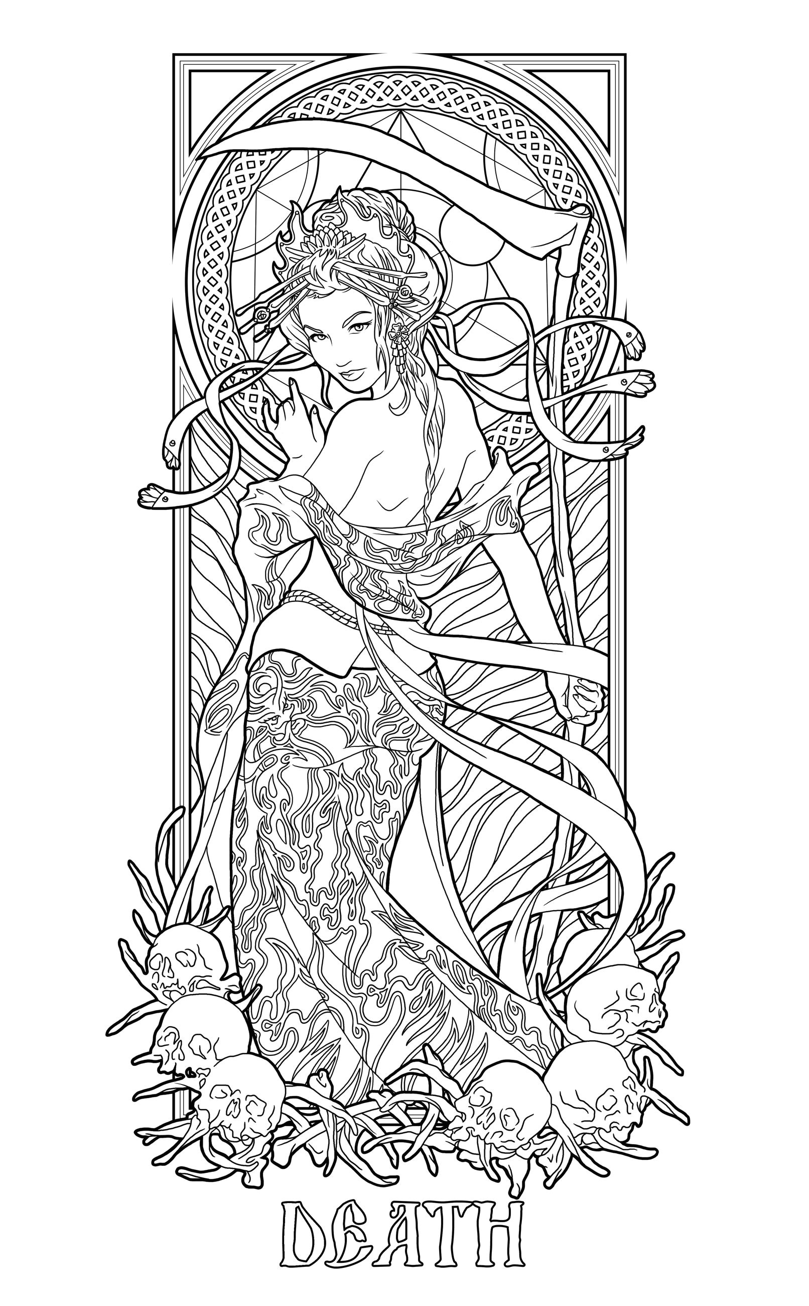 Death lines Coloriage Pour AdultesArt Thérapie ColoriageColoriage Anti StressColoriage