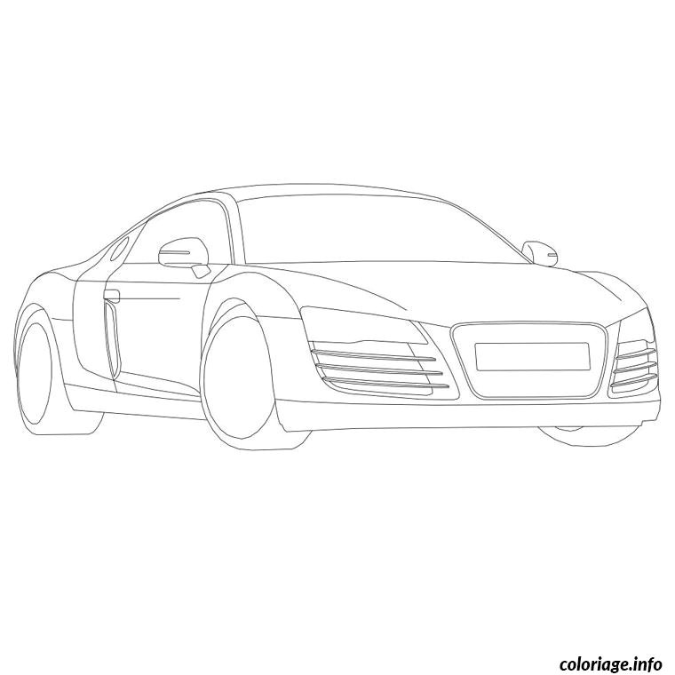Coloriage Voiture Audi R8 Dessin   Imprimer