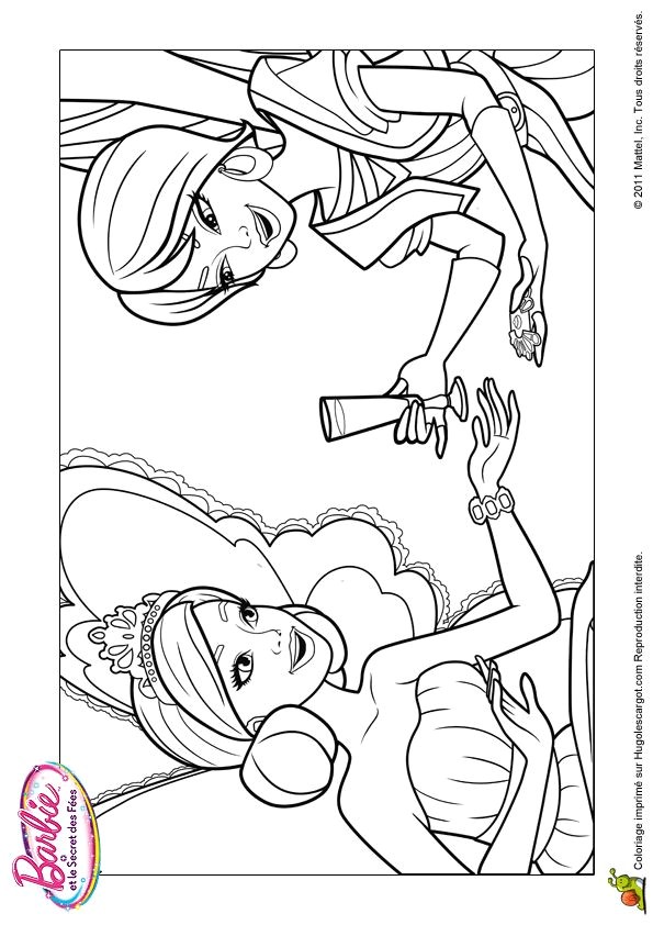 Coloriage barbie et le secret des fees 04 sur Hugolescargot Hugolescargot