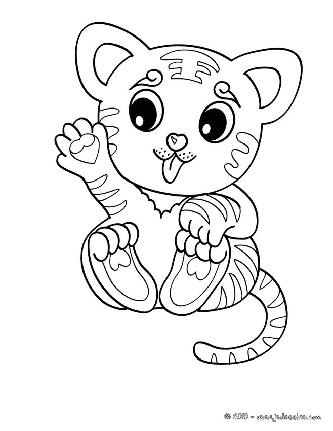 Tigre Kawaii Coloriage d un bébé TIGRE