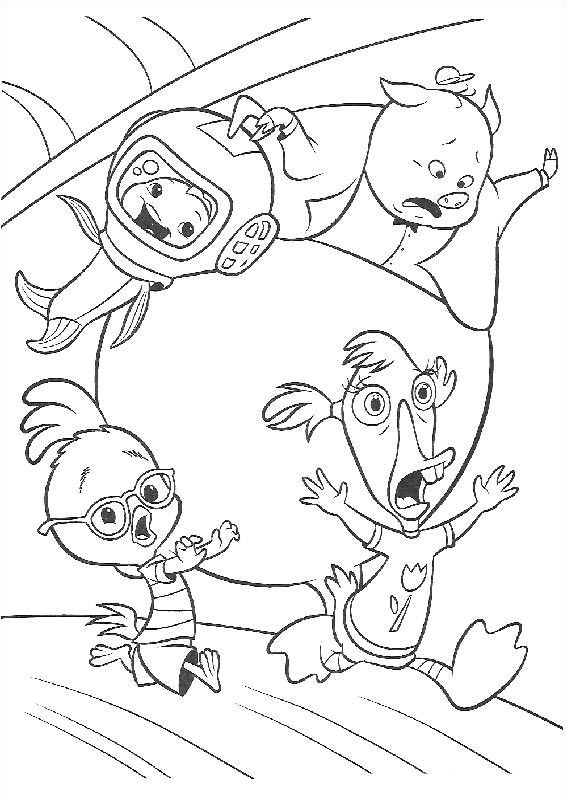 Chicken Little Running Coloring Page Chicken Little car coloring pages