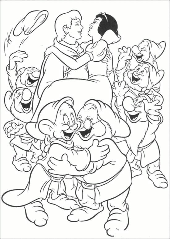 Princess Snow White Prince and Friends Coloring Pages