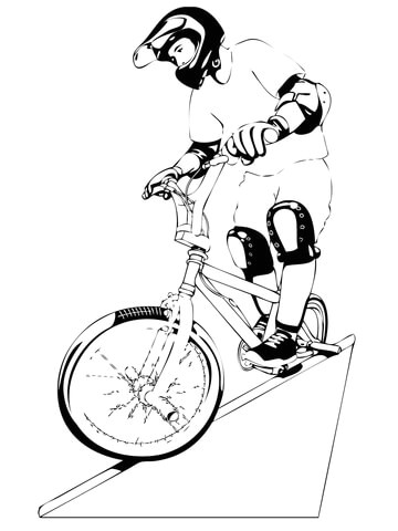 Homme sur un vélo BMX Coloriage