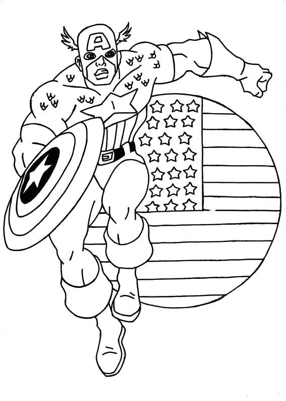 Printable coloring pages Captain America Superheroes