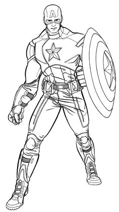 coloriage Captain America a imprimer 380