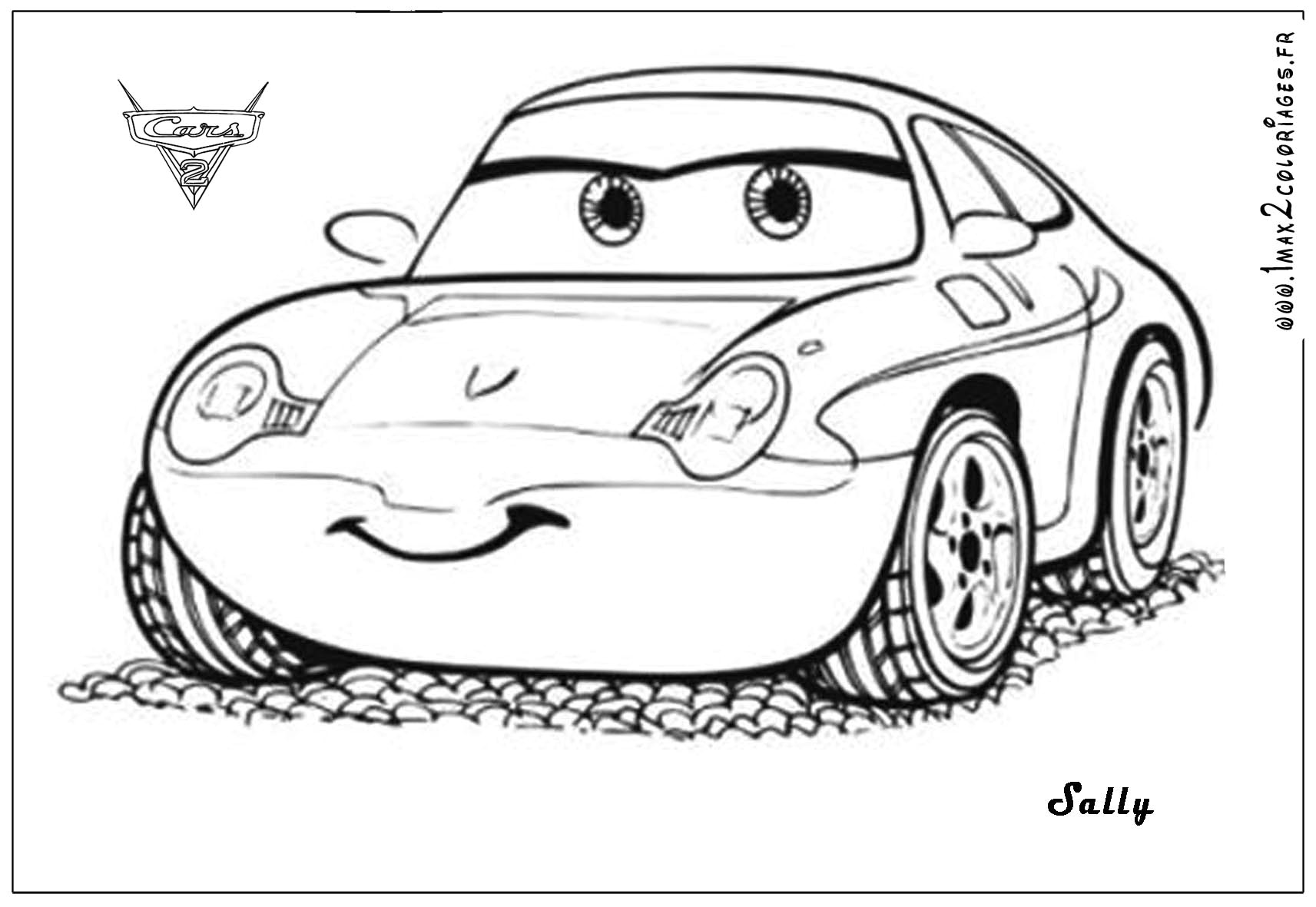 sally cars coloriage