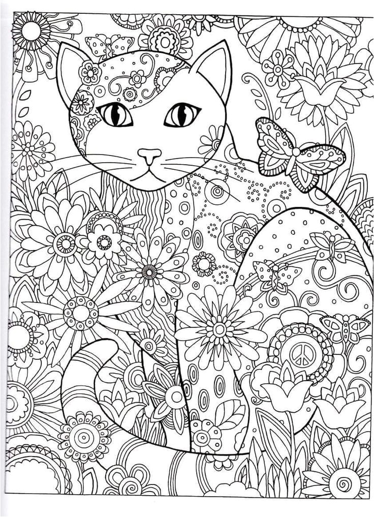 cat Abstract Doodle Zentangle Coloring pages colouring adult detailed advanced printable Kleuren voor volwassenen coloriage pour