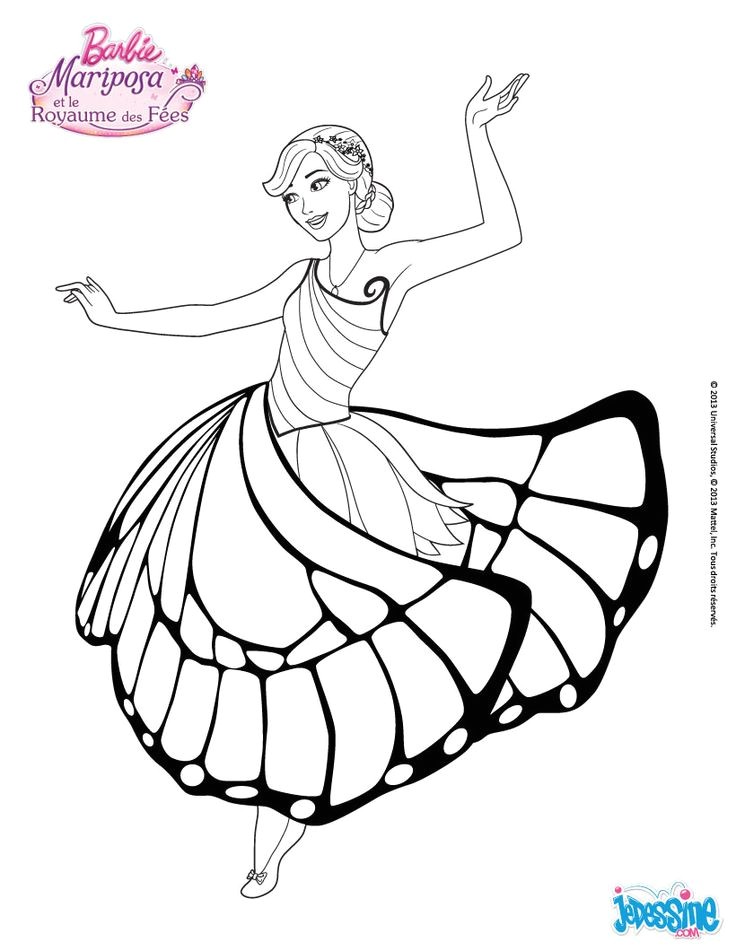 Coloriage Barbie Mariposa dans la salle de bal