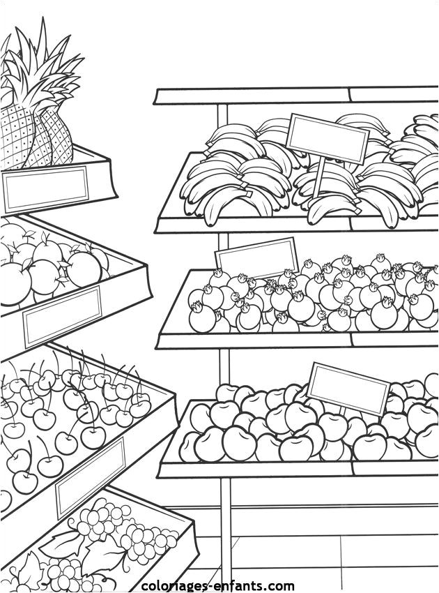 coloriages de fruits et légumes