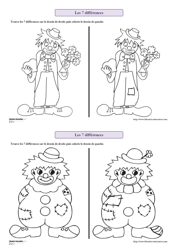 6 fiches avec des personnages de carnaval clown Arlequin in n cowboy