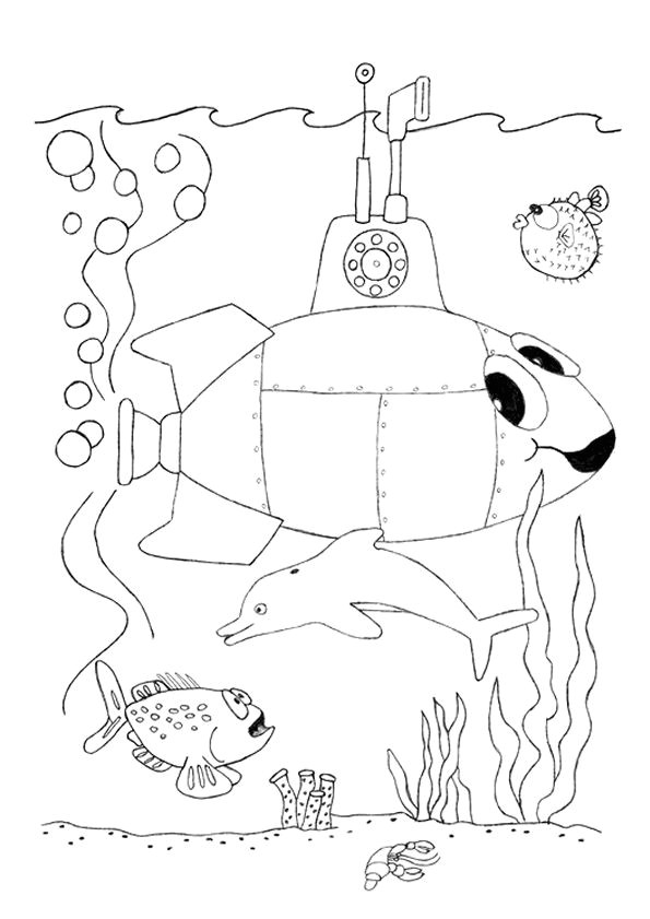 Coloriage d un dr´le de petit sous marin