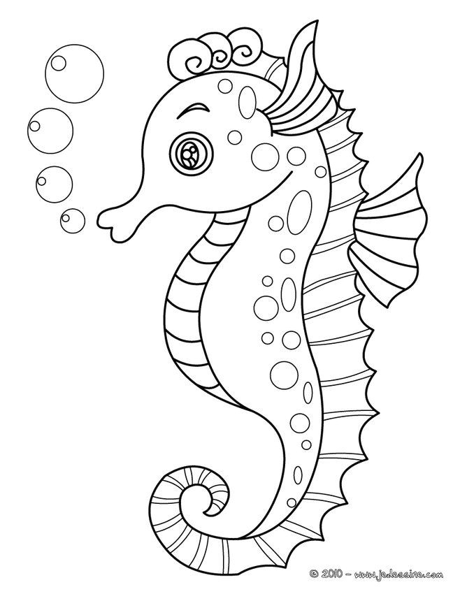 Joli coloriage d un hippocampe  imprimer gratuitement ou colorier en ligne sur hellokids