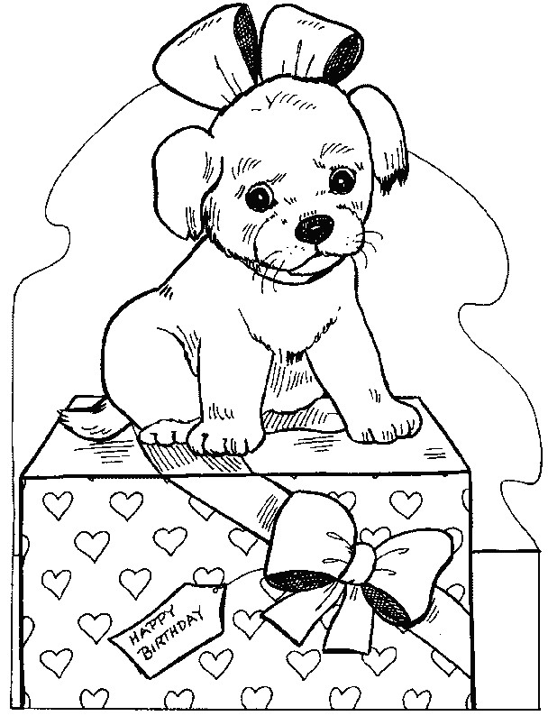 chien a decalquer Coloriage