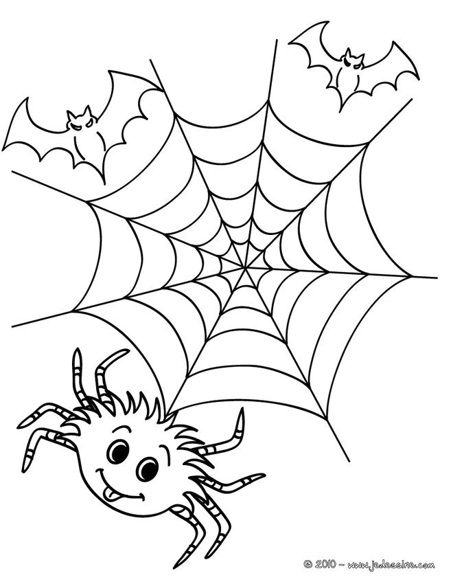Coloriage d Halloween toile araignée a colorier