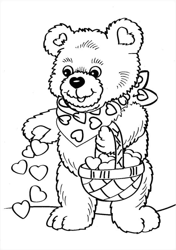 Ours avec coeur coloriage a colorier Coloriage   imprimer gratuit dessins   colorier Pinterest
