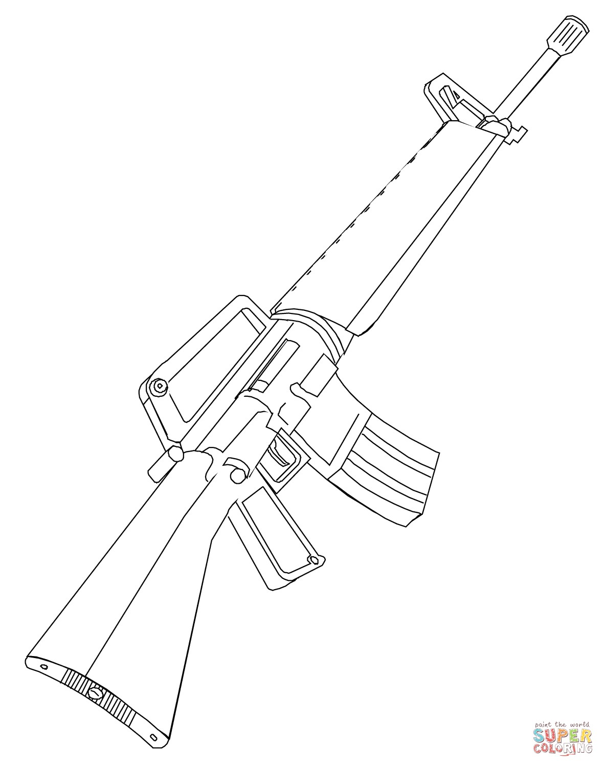 1181x1500 M16 Rifle coloring page Free Printable Coloring Pages