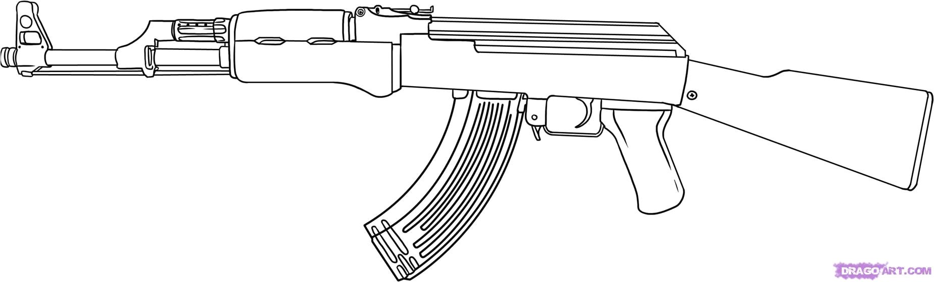 Coloriage De Ak 47 Sniper Rifle Drawing at Getdrawings