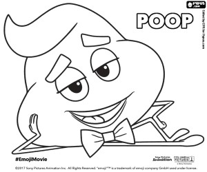 Coloriage Papa Caca personnage du film Emoji