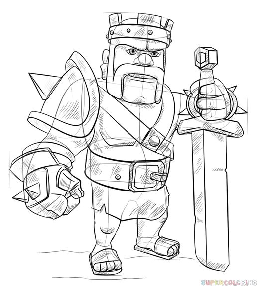How to Draw From Clash of Clans Barbarian King