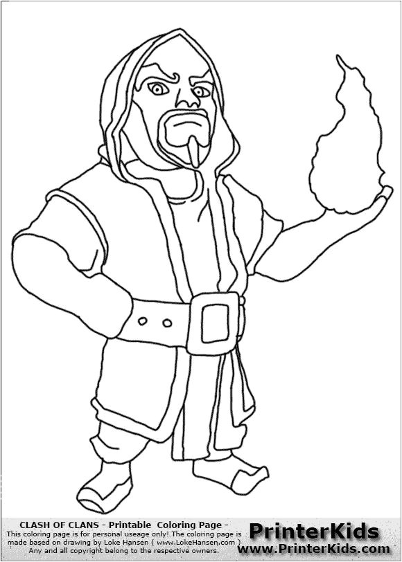 wizard clash of clans coloring pages printable and coloring book to print for free Find more coloring pages online for kids and adults of wizard clash of
