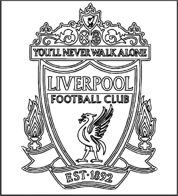 Liverpool Football Club Logo Coloring Printable Picture for soccer fans