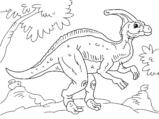 Parasaurolophus was a herbivorous dinosaur with a crest on it s head They could walk on