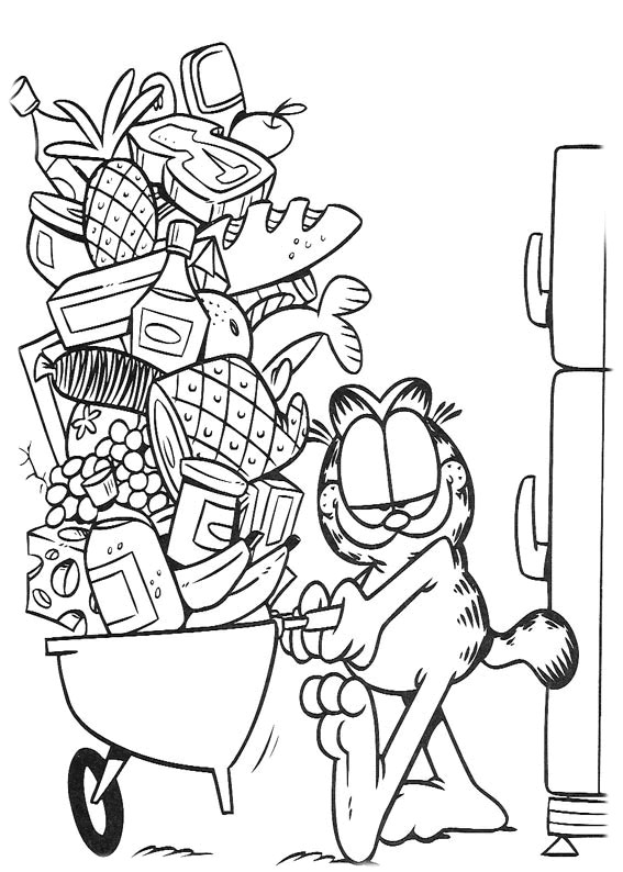 dessin de coloriage Garfield gratuit CP