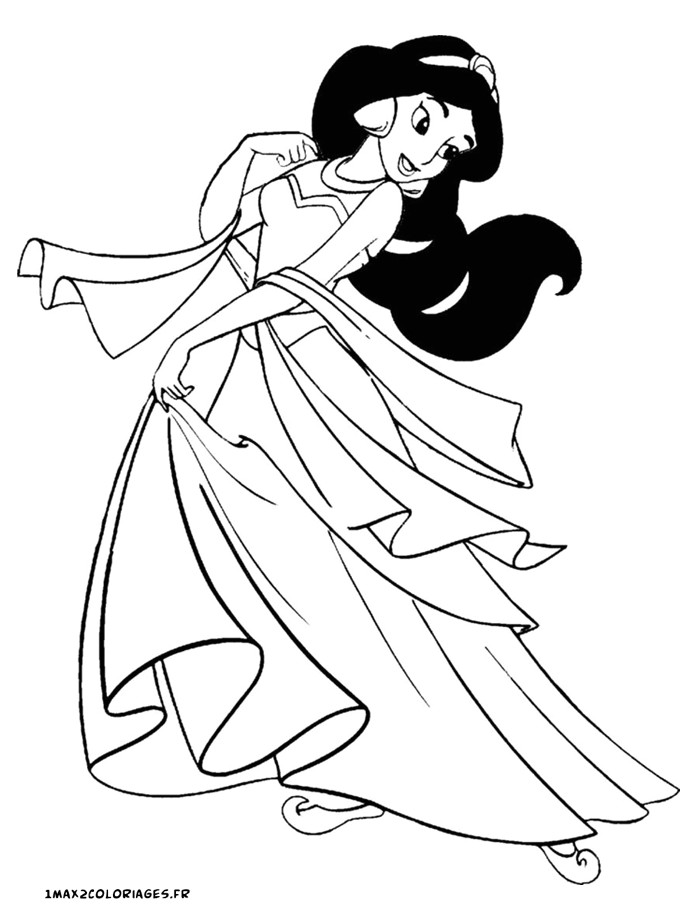 coloriage princesse jasmine