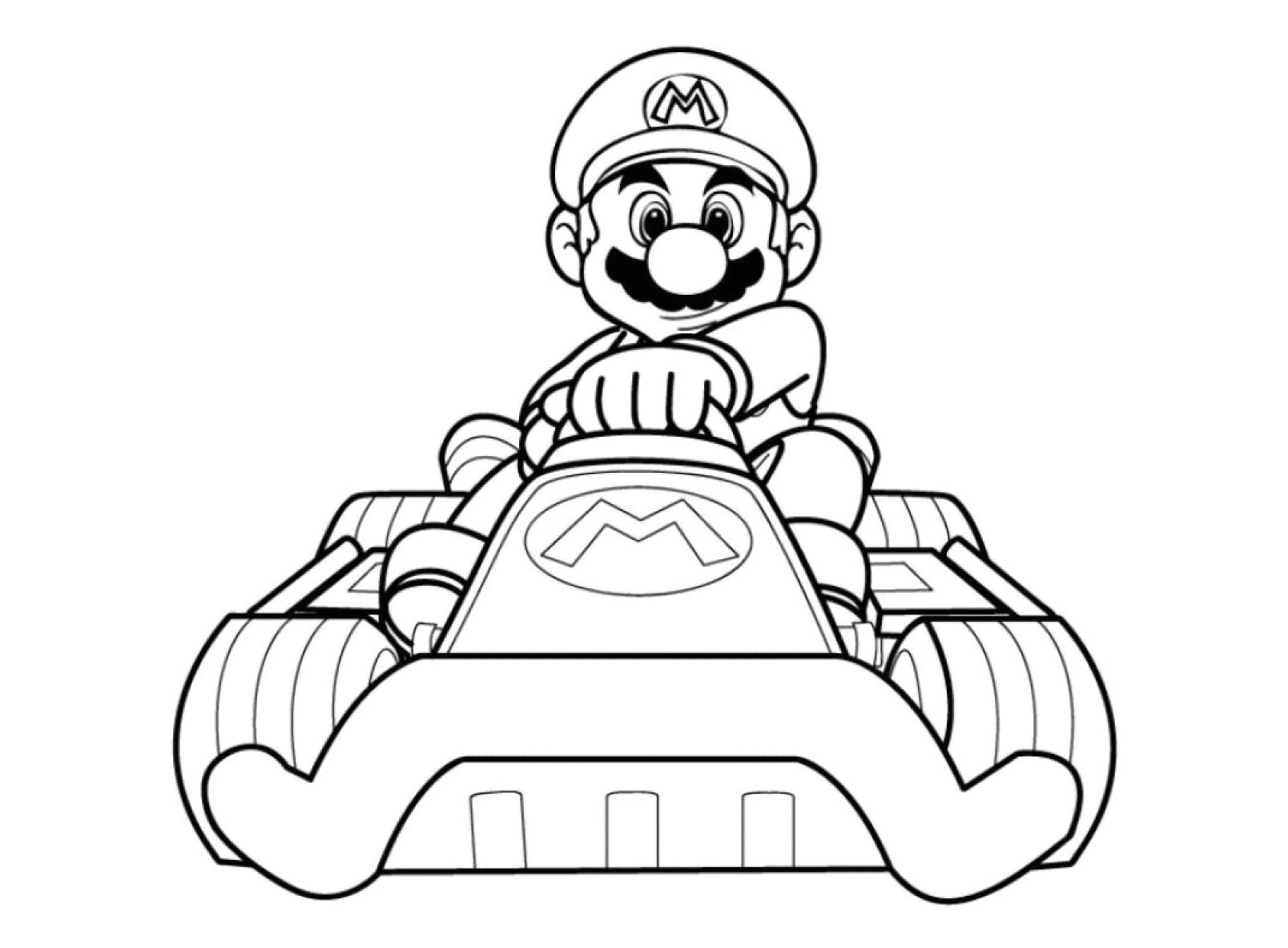 Coloriage gratuit de Mario Kart le jeu fétiche de la WII