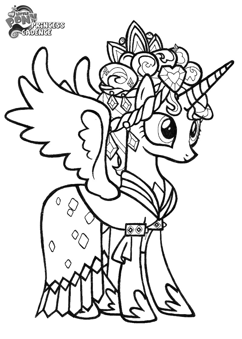 My Little Pony Coloring Pages Princess Cadence Wedding Coloring Home