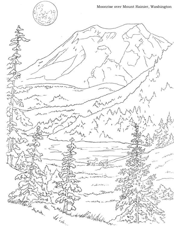 Paysage De Montagne · woods landscape coloring pages Google Search