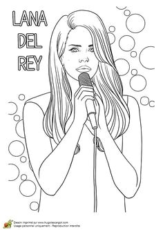 Lana Del Rey Colouring Coloring Pages Drawings