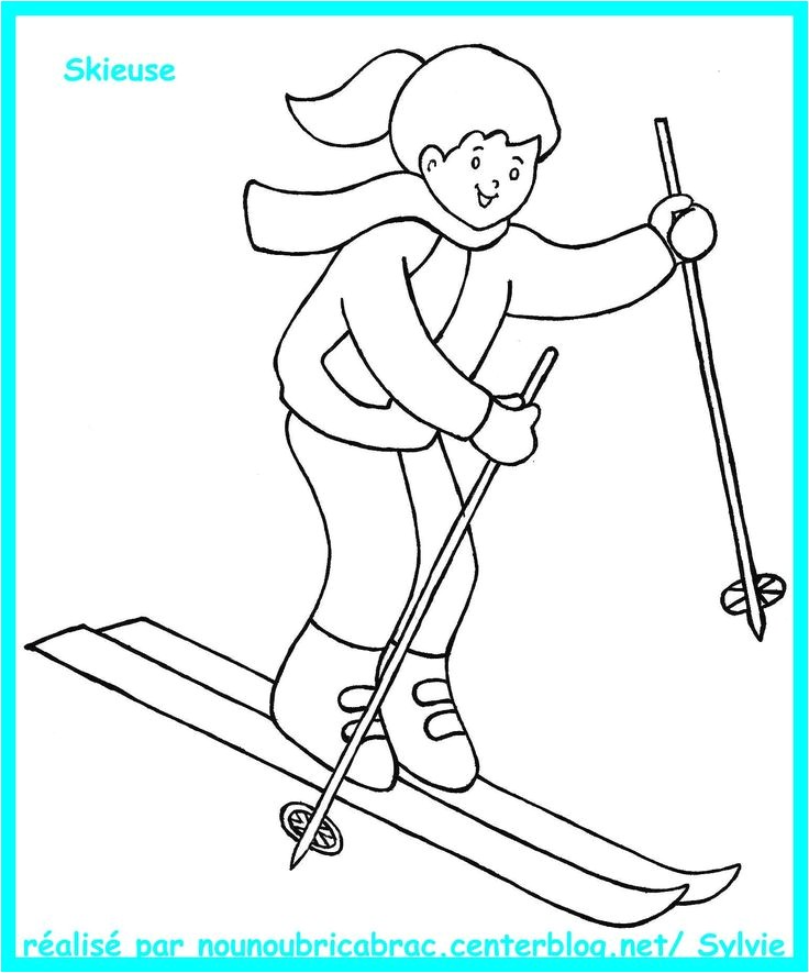 dessin coloriage skieur Quotes