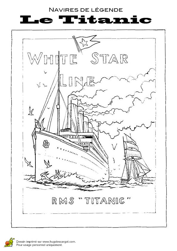 Coloriage navires de legende le titanic 01