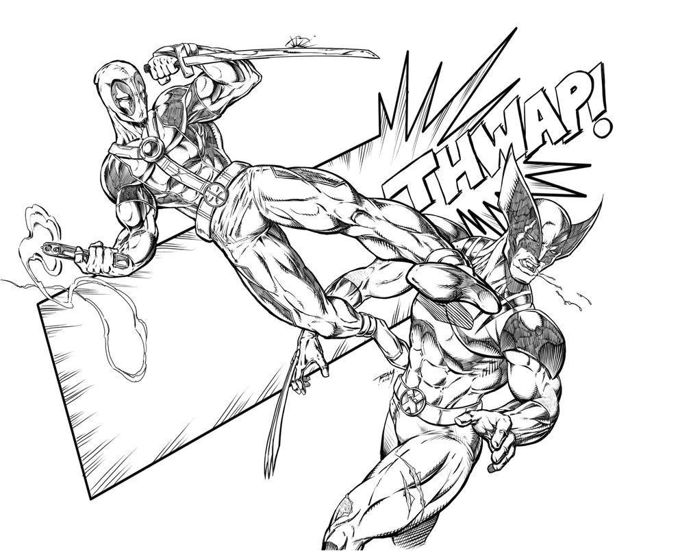 deadpool vs wolverine coloring pages Enjoy Coloring