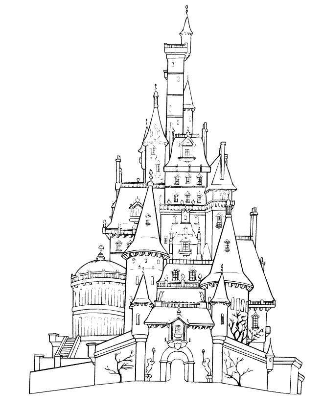 Coloring page for the kids activity book Belle s castle Disneyland Paris