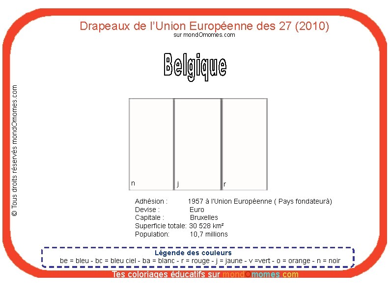 Coloriage Drapeau Belgique coloriage Les drapeaux de l Union Européenne