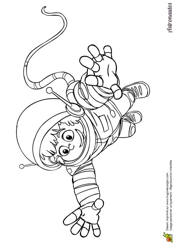 Un enfant dans l espace une image   colorier
