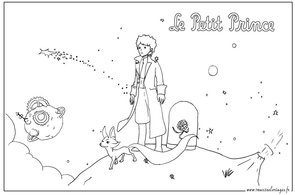 Coloriages du Petit Prince de Saint Exupery Le Petit Prince et le Renard