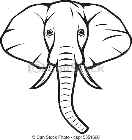 coloriage tete elephant tete elephant dessin copy african t c3 aate a9l a9phant cliparts vectoris a9s