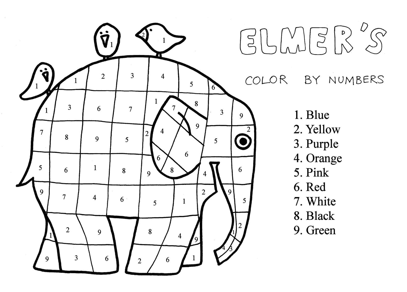 ELMER S COLOR BY NUMBERS image