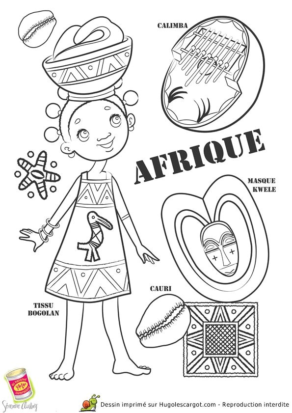Coloriage dessin enfant sur l Afrique