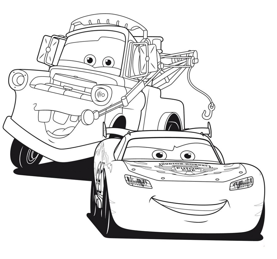 Coloriages Cars et dessins Cars 2 Coloriage de Martin et FLash Mc Queen