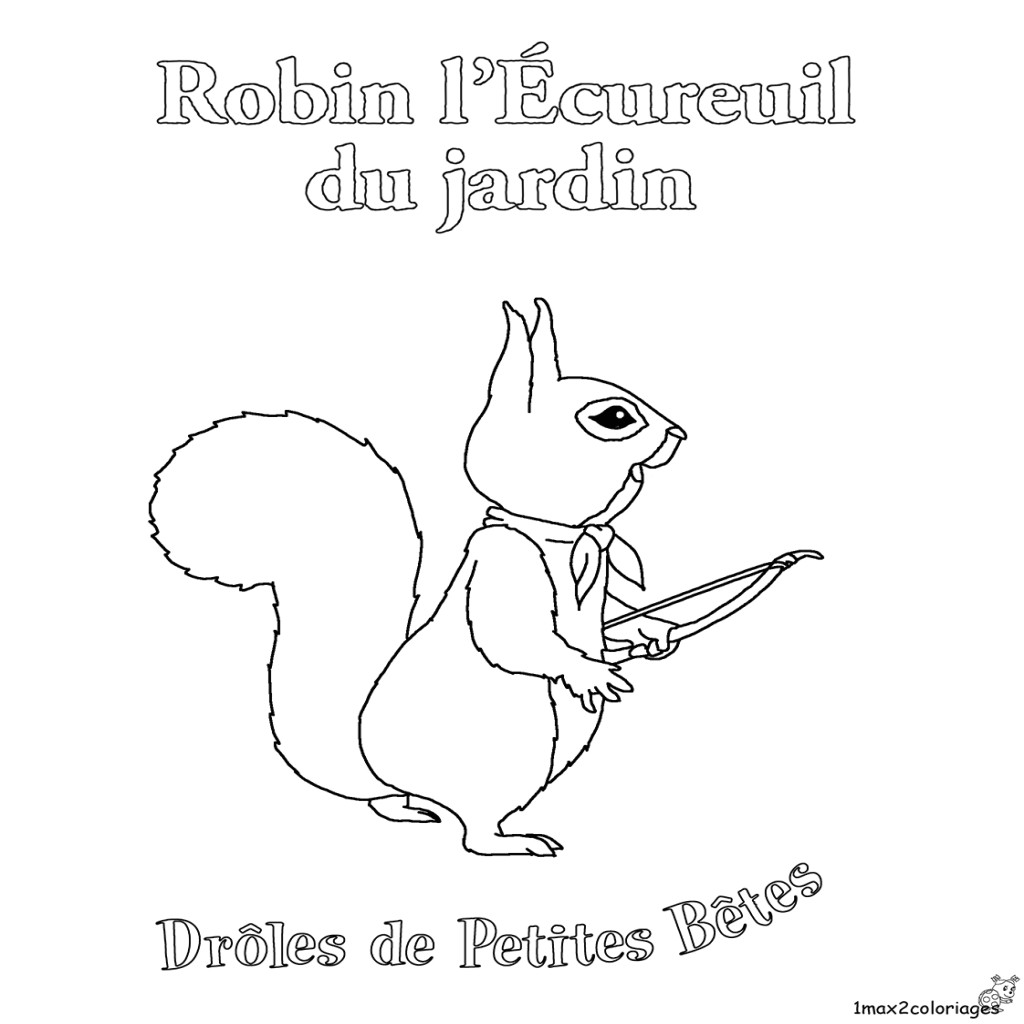 Coloriages Des Dr´les De Petites Bªtes Robin L écureuil Du Jardin dans Coloriage Robin